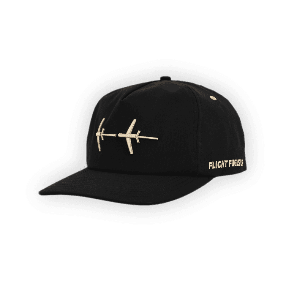 Black Flight Fuels LP hat with embroidered aircraft